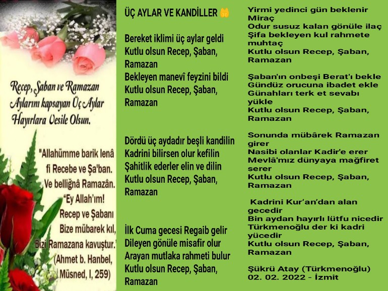ÜÇ AYLAR VE KANDİLLER
