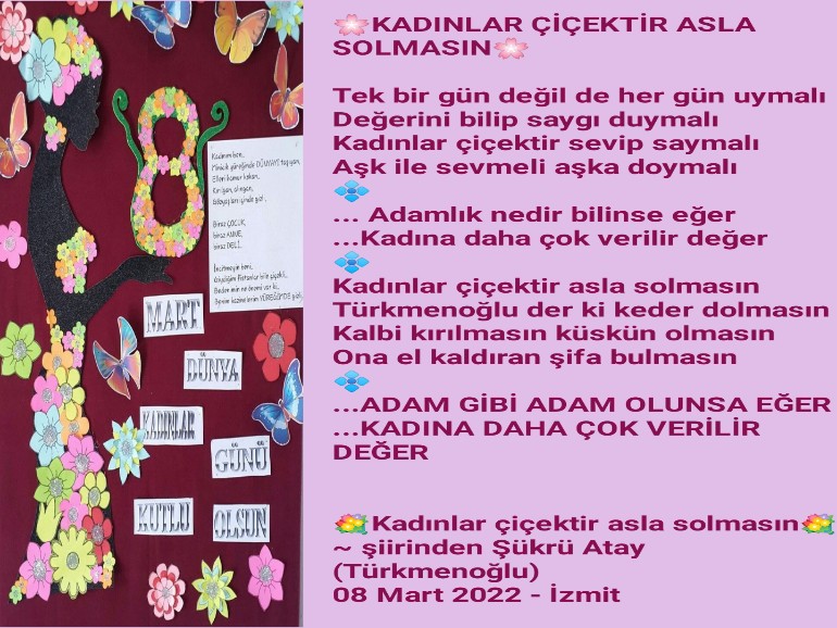Kadınlar çiçektir asla solmasın