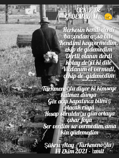 ÇEKİP DE GİDEMEDİM...