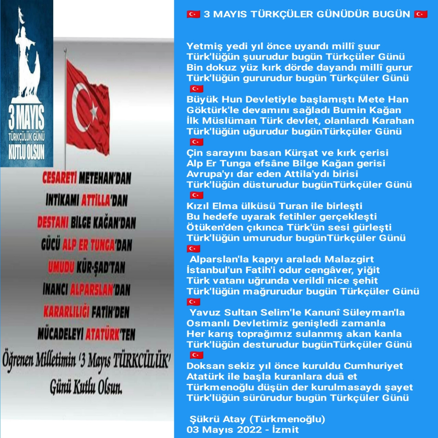 3 MAYIS TÜRKÇÜLER GÜNÜDÜR BUGÜN