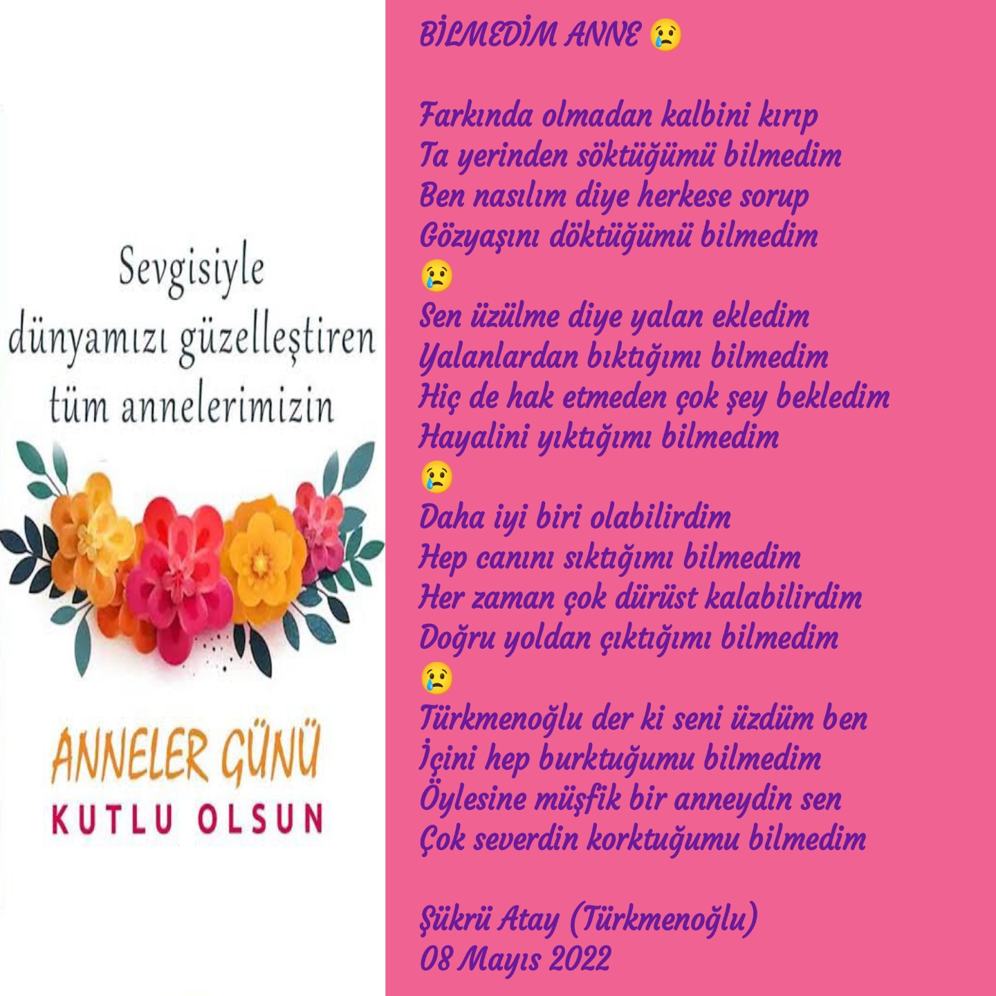 BİLMEDİM ANNE