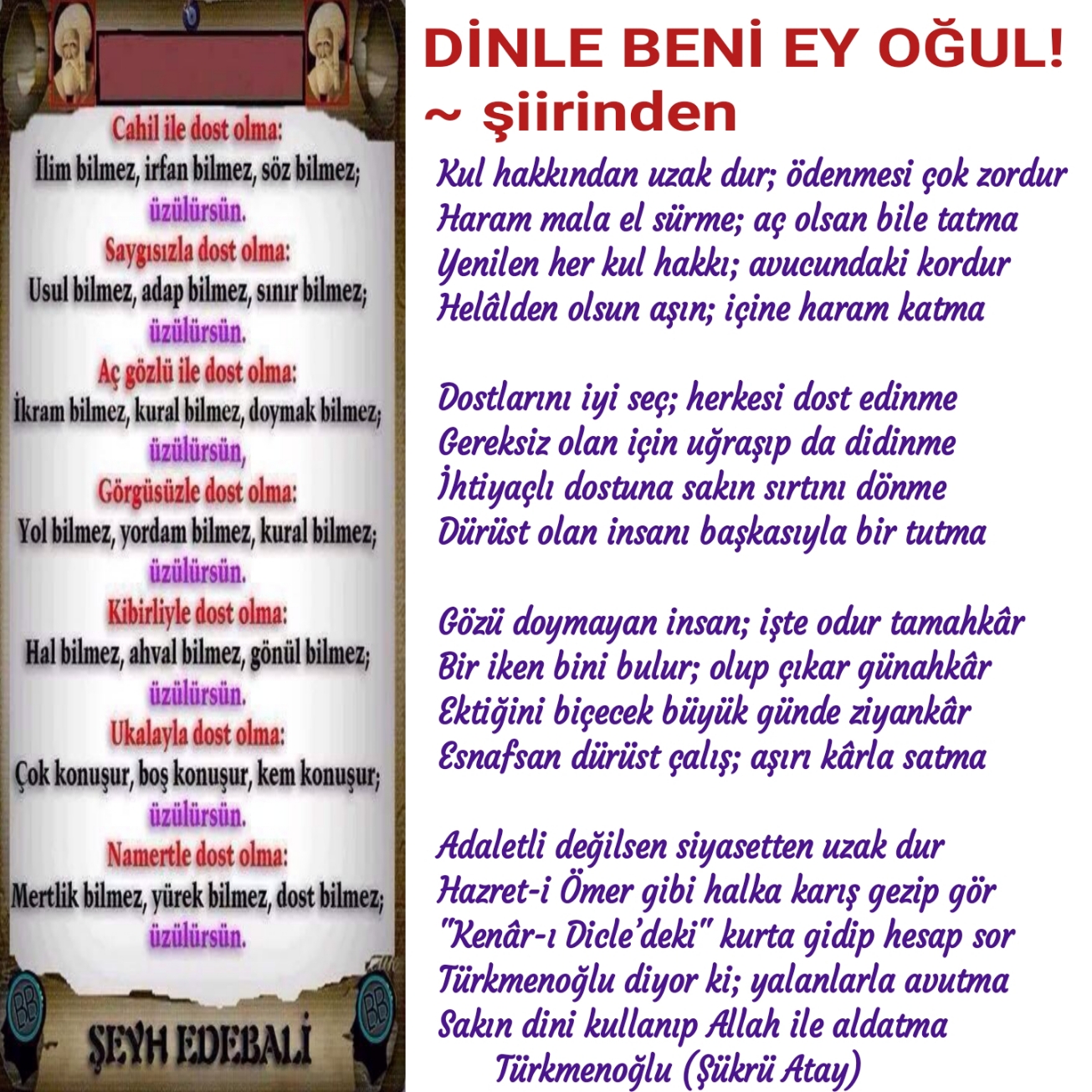 DİNLE BENİ EY OĞUL!