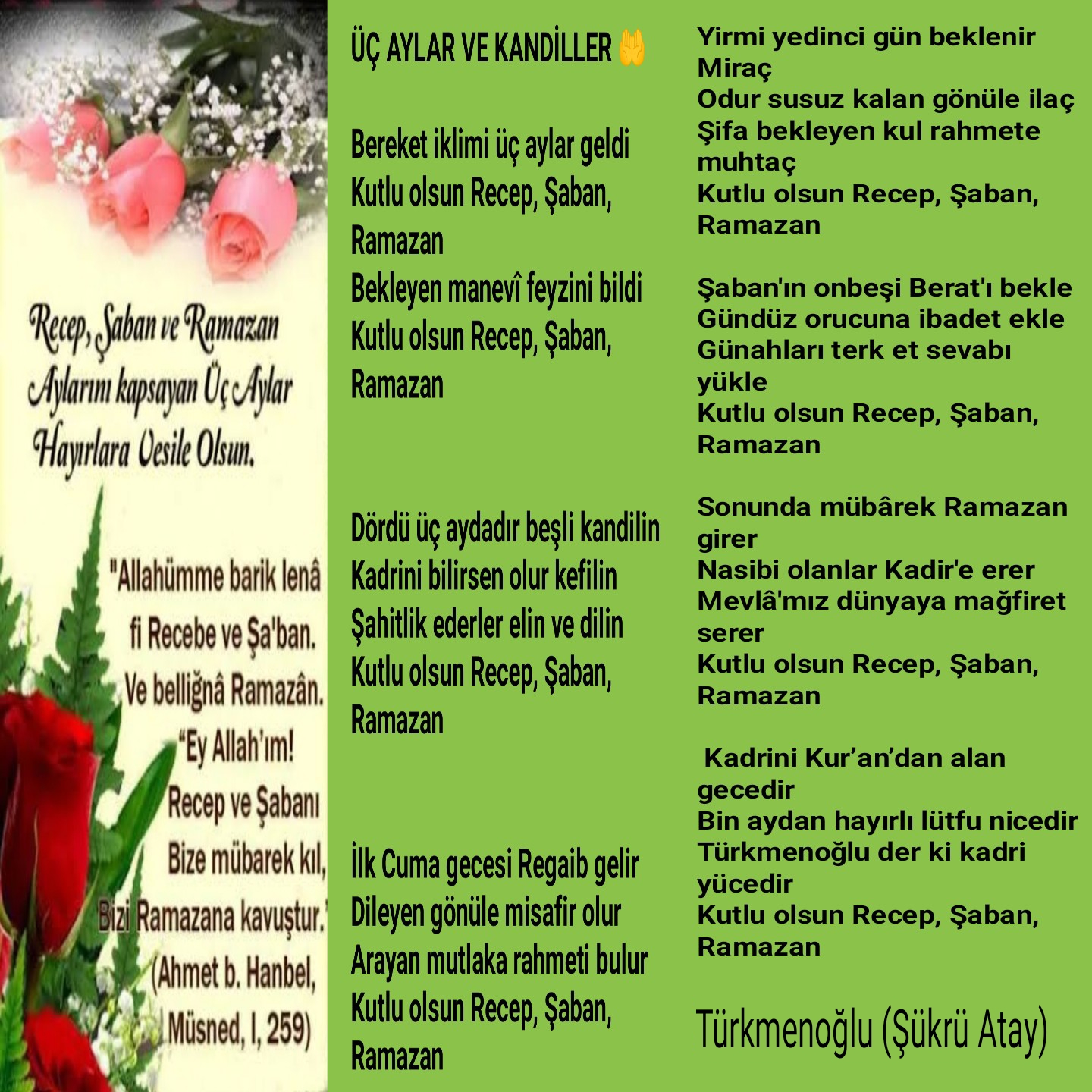 ÜÇ AYLAR VE KANDİLLER