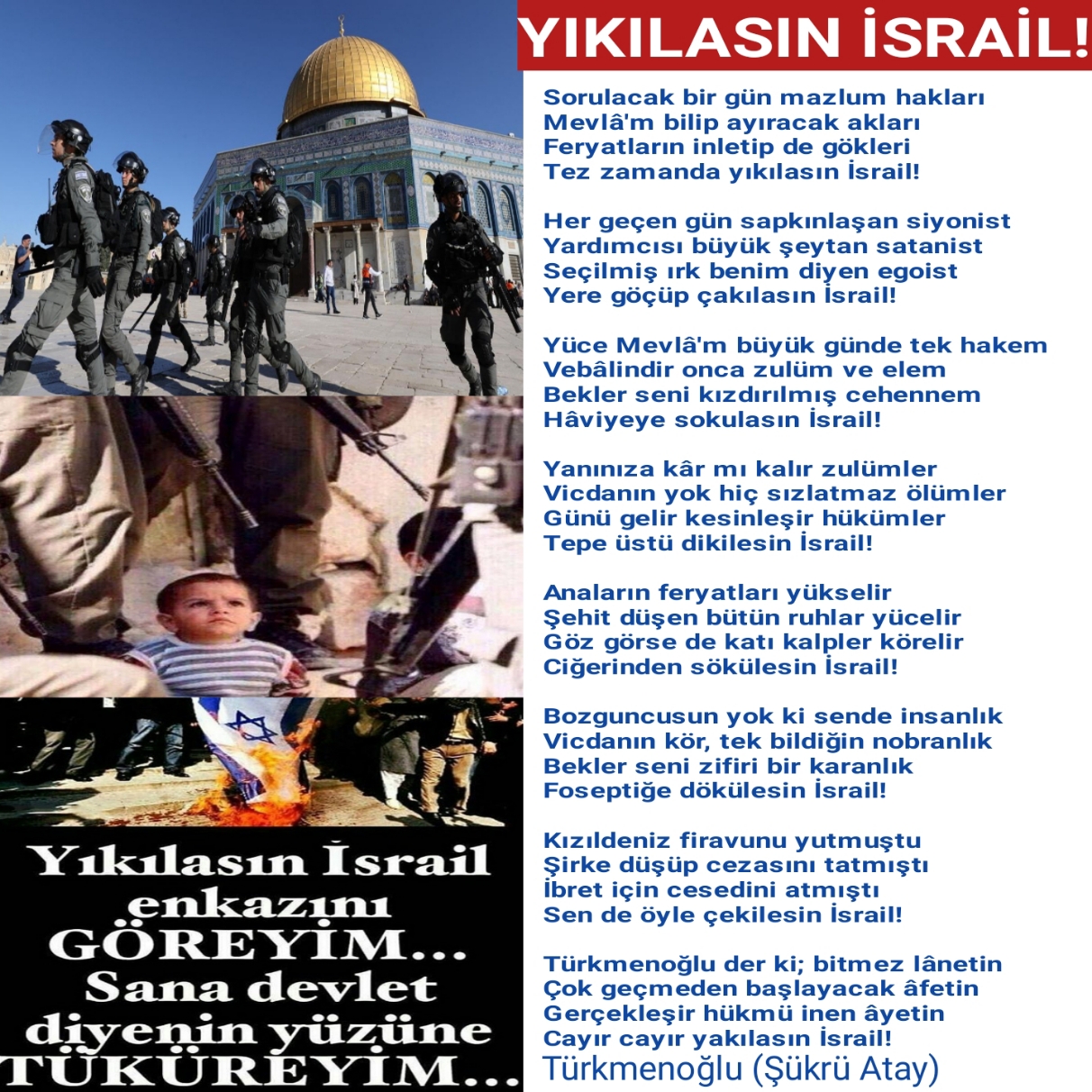 YIKILASIN İSRAİL!