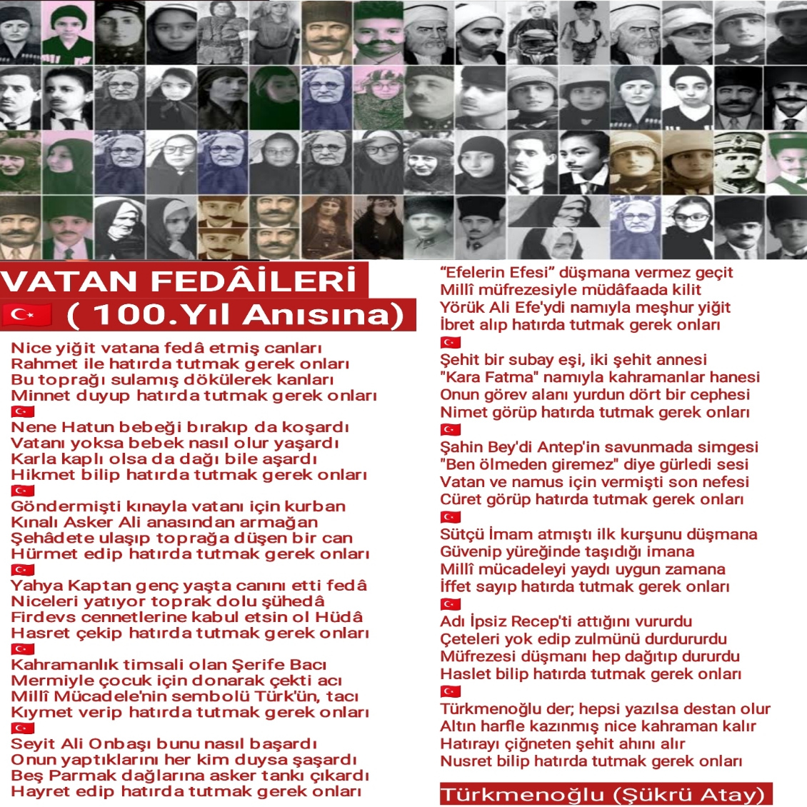 VATAN FEDÂİLERİ ( 100. Yıl Anısına)