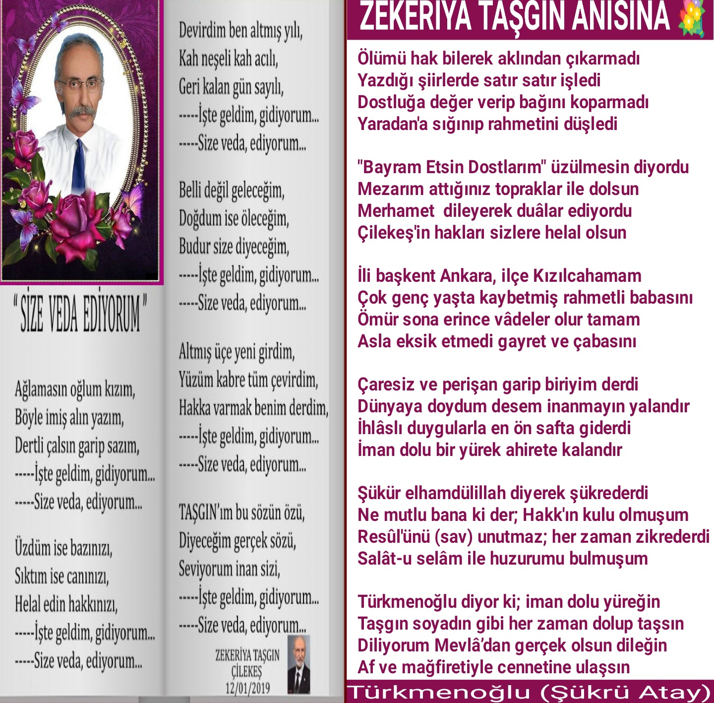 ZEKERİYA TAŞGIN ANISINA